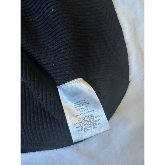 Jones New York Sutton Mock Neck Tank Top Ribbed Black Viscose Small - Picture 5 of 8